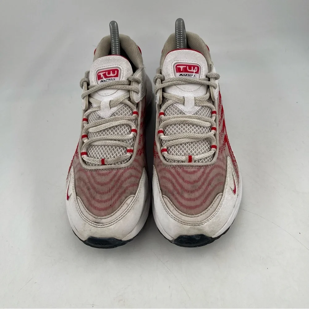 👞 Nike Air Max -Size 6Y- TW Low Casual White Red Athletic Shoes Sneakers